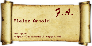 Fleisz Arnold névjegykártya